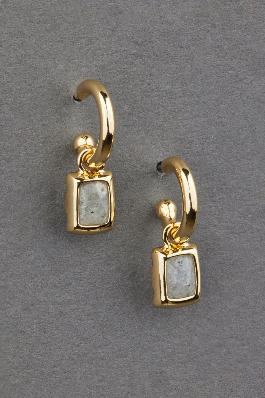 14k gold plated labradorite earring